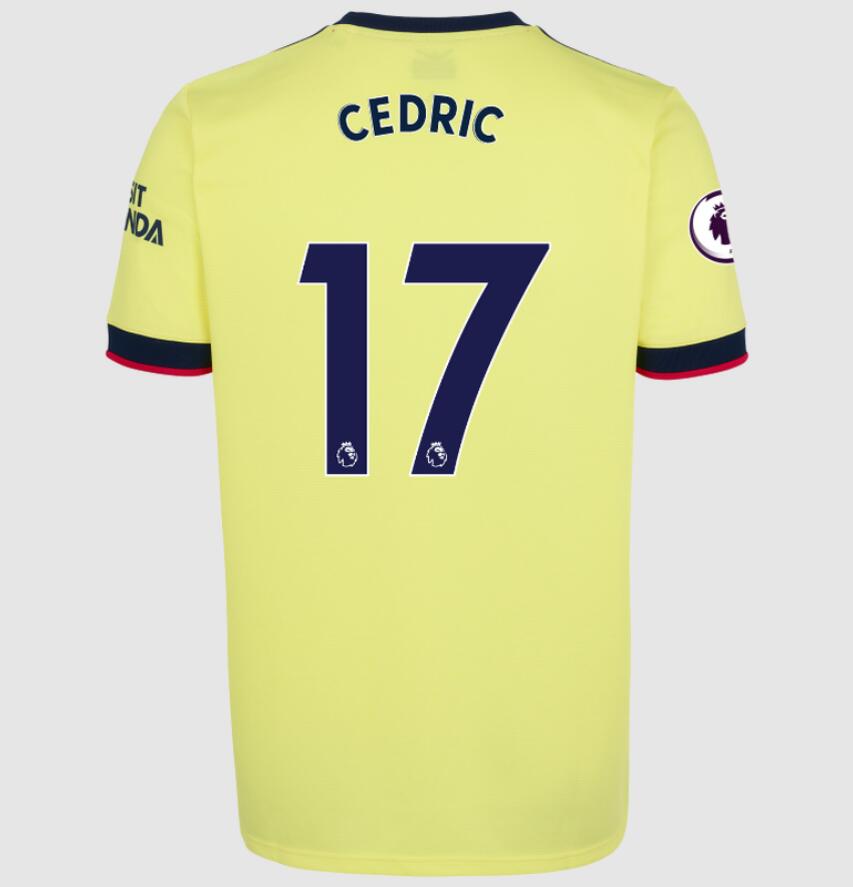 2021/22 Arsenal Away Kit Soccer Jersey with Cédric Soares 17 printing